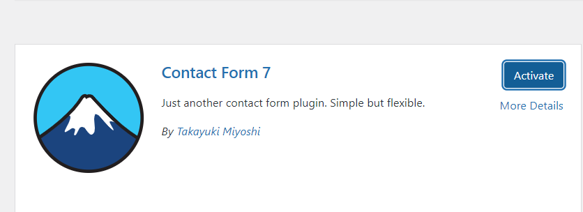 Activate Contact Form 7