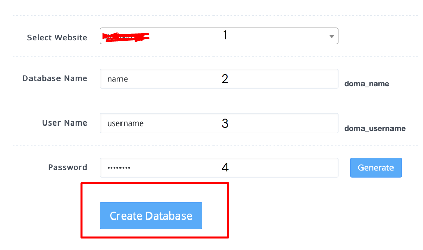 Enter Database Details