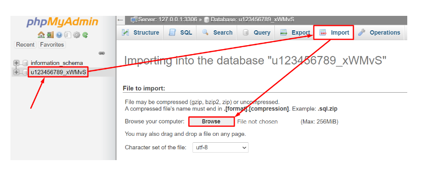 Import Database